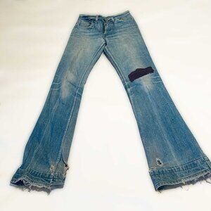 1970s Orange Tab R No Coin Pocket Levi's Jeans with Care Label Made in Canada